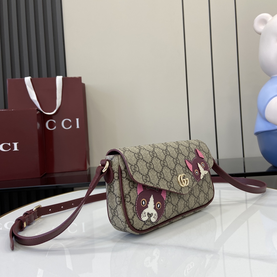 Gucci GG Mini Shoulder Bag With Cat Detail - DopestKickz