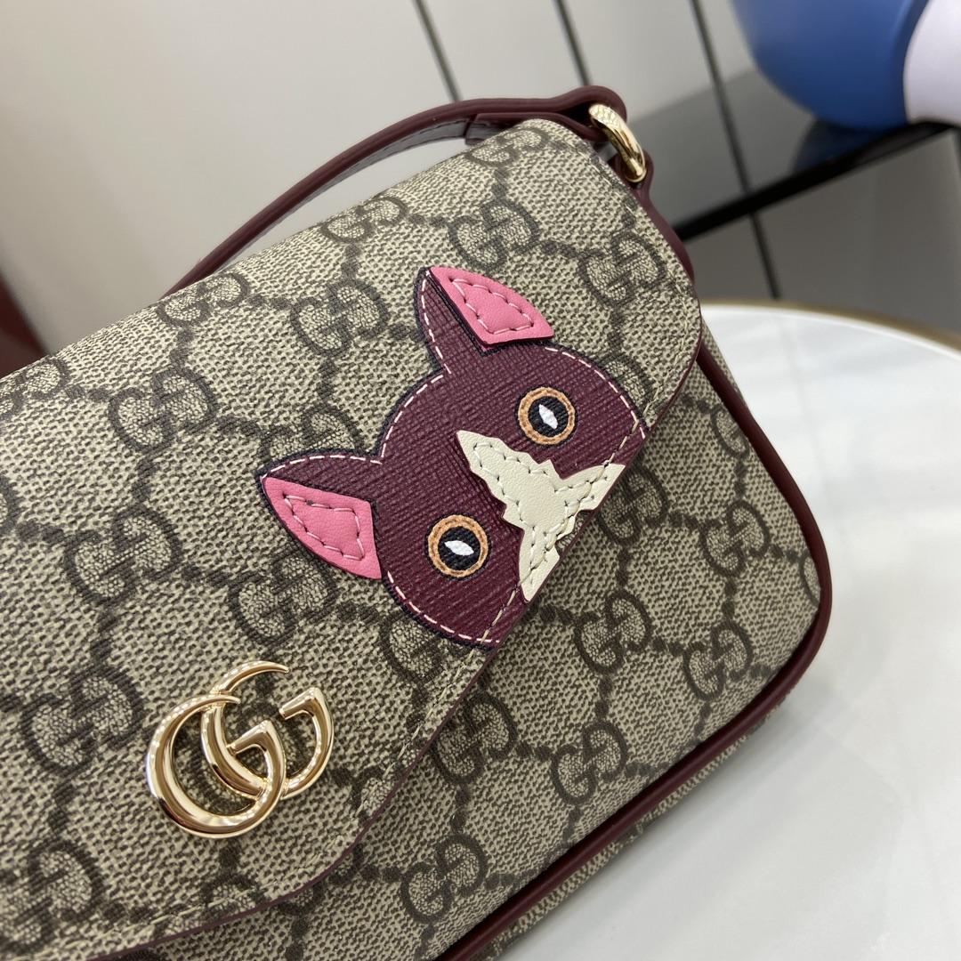 Gucci GG Mini Shoulder Bag With Cat Detail - DopestKickz