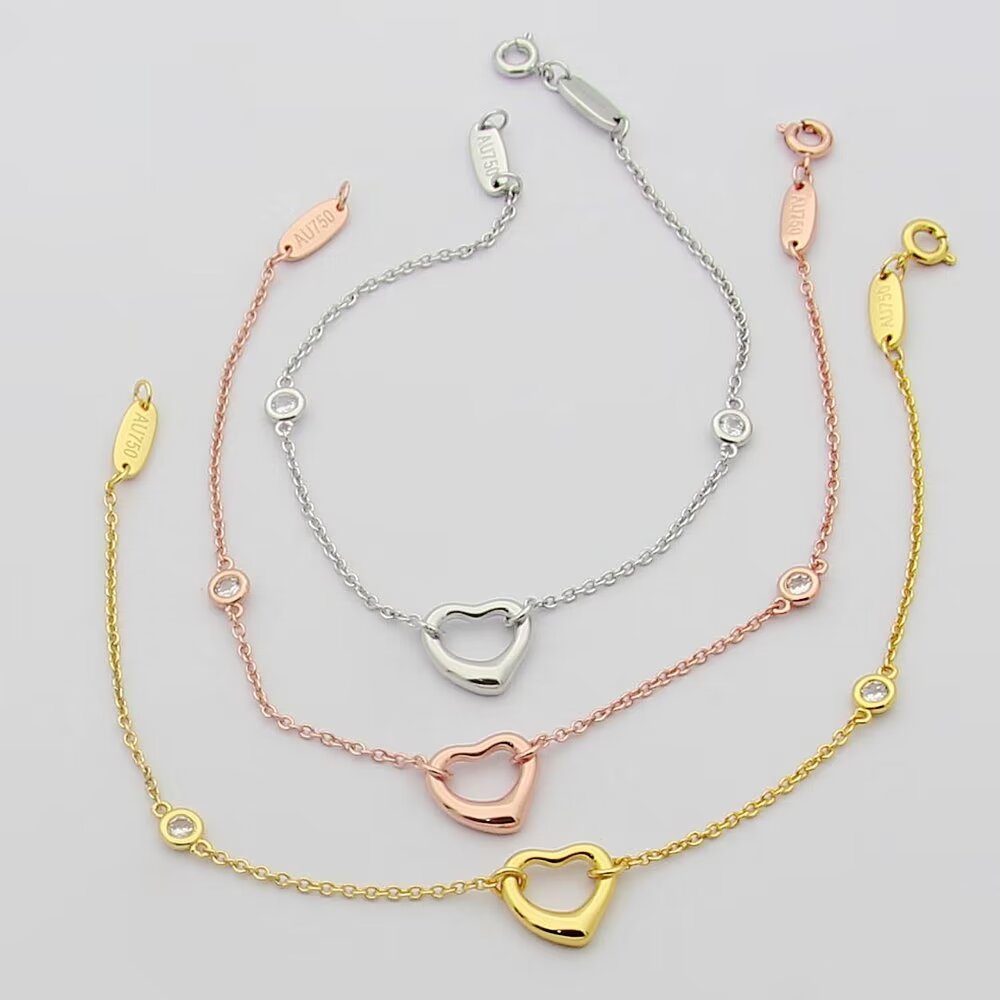 Tiffany & Co. Elsa Peretti® Diamonds by the Yard® Open Heart Bracelet - DopestKickz