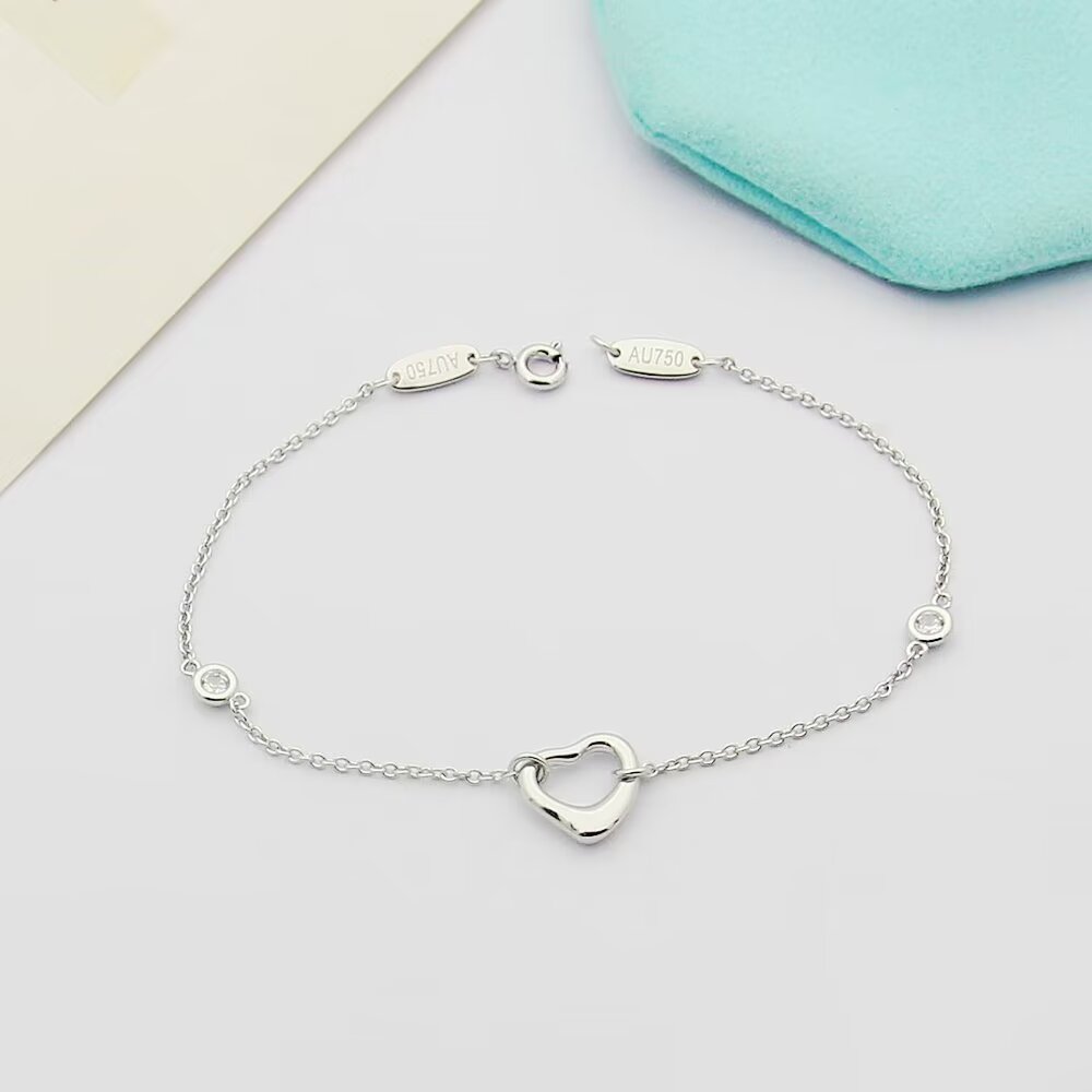 Tiffany & Co. Elsa Peretti® Diamonds by the Yard® Open Heart Bracelet - DopestKickz