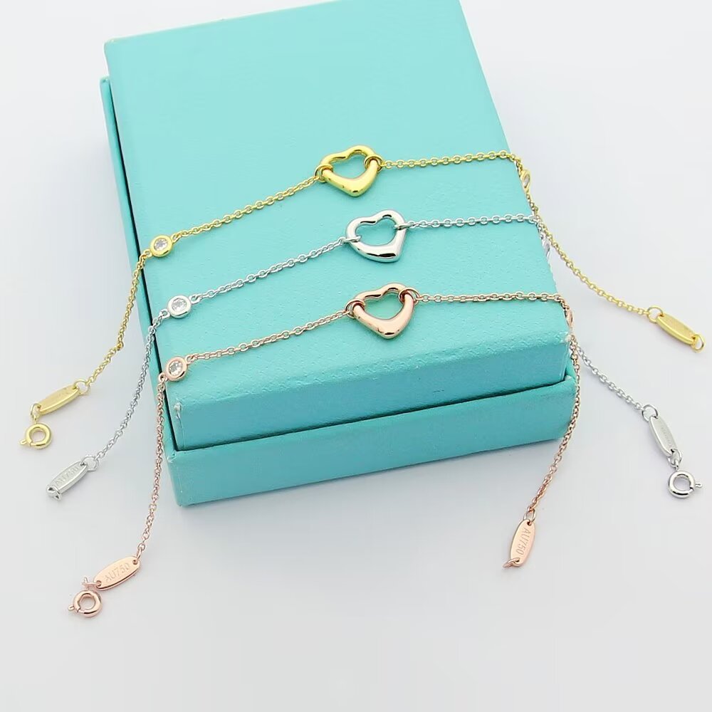 Tiffany & Co. Elsa Peretti® Diamonds by the Yard® Open Heart Bracelet - DopestKickz