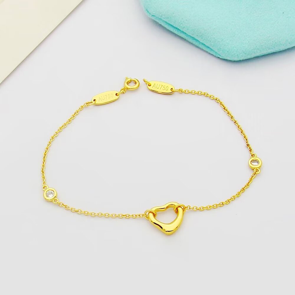 Tiffany & Co. Elsa Peretti® Diamonds by the Yard® Open Heart Bracelet - DopestKickz
