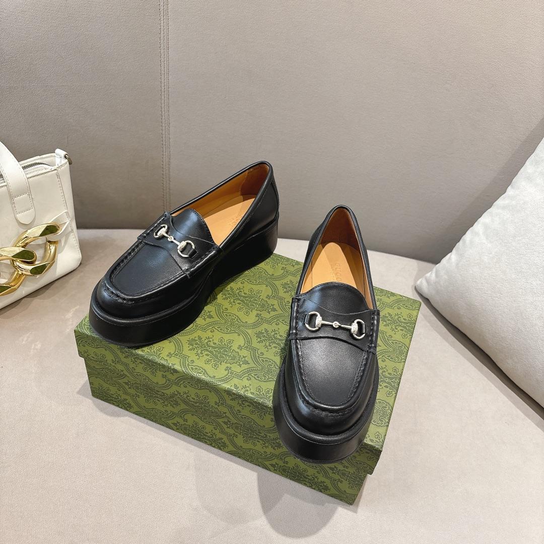 Gucci Women's Horsebit Wedge Loafer - DopestKickz