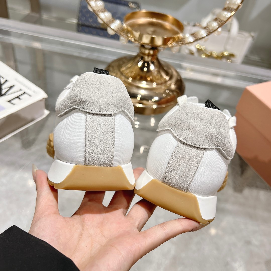 Miu Miu Tyre Technical Fabric And Suede Sneakers - DopestKickz