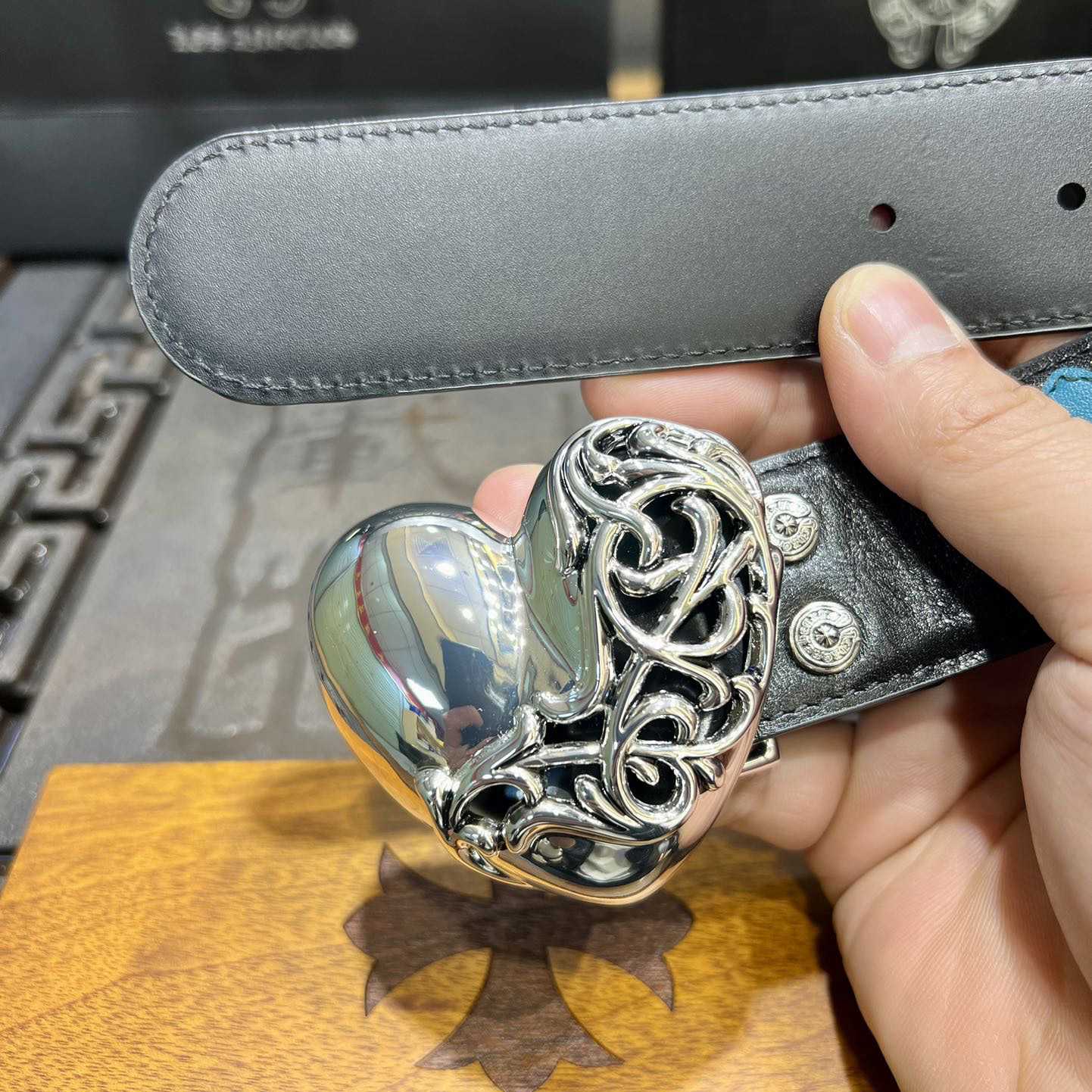 Chrome Hearts Colorful Cross Stitch CH Crochet Belt - DopestKickz