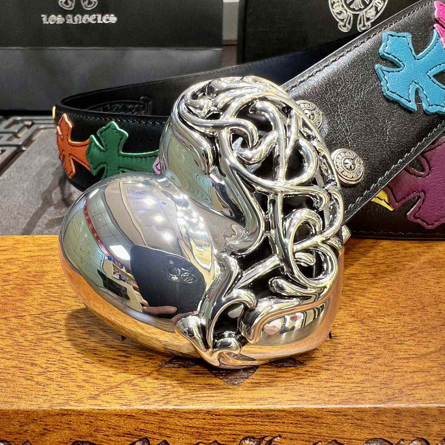 Chrome Hearts Colorful Cross Stitch CH Crochet Belt - DopestKickz