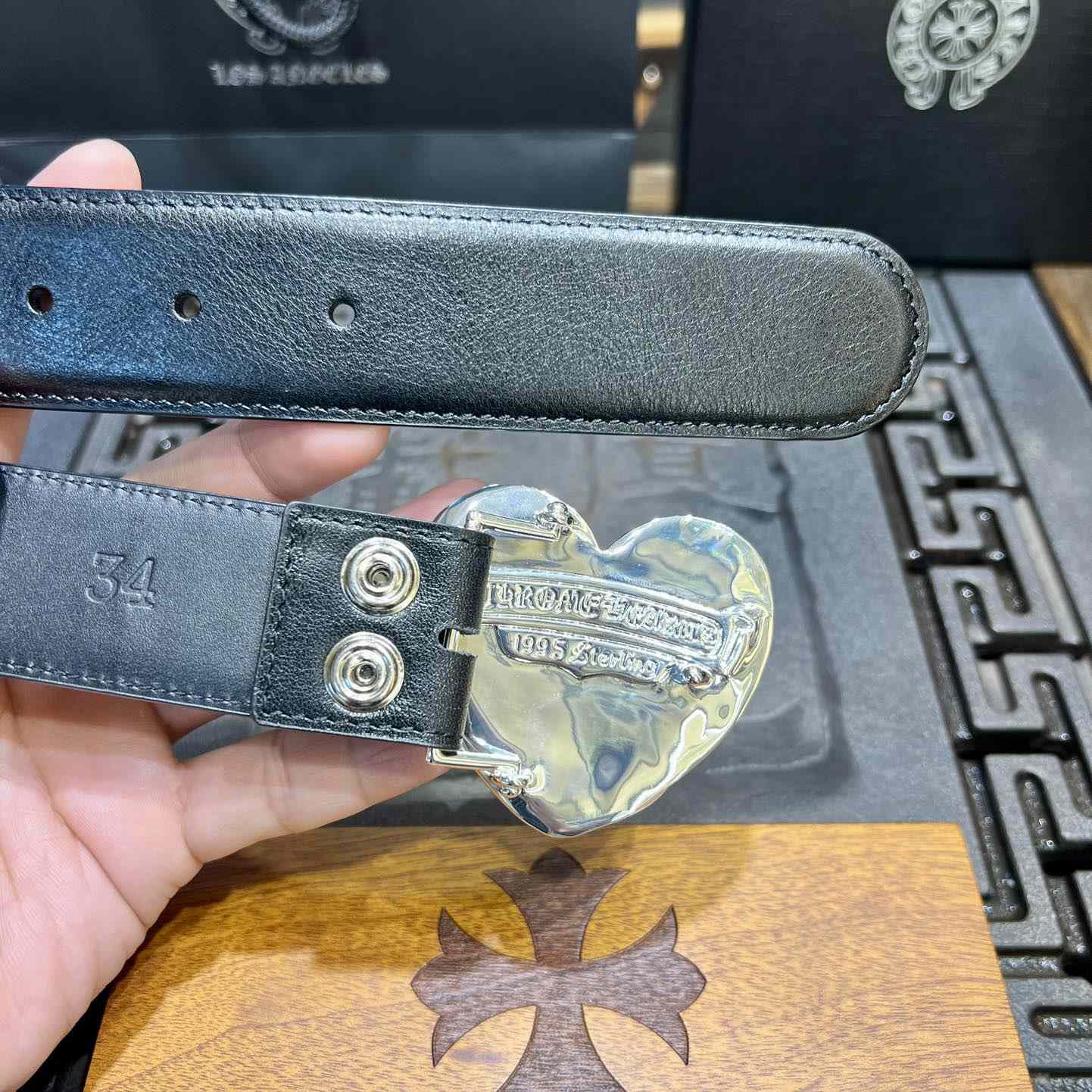 Chrome Hearts Colorful Cross Stitch CH Crochet Belt - DopestKickz