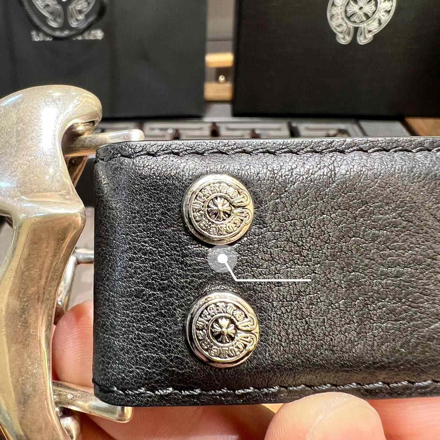 Chrome Hearts Rolling Stones Studded Belt & Buckle - DopestKickz