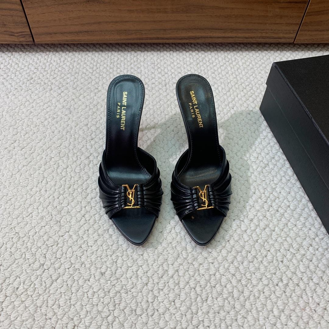 Saint Laurent Babylone Mules In Smooth Leather  - DopestKickz