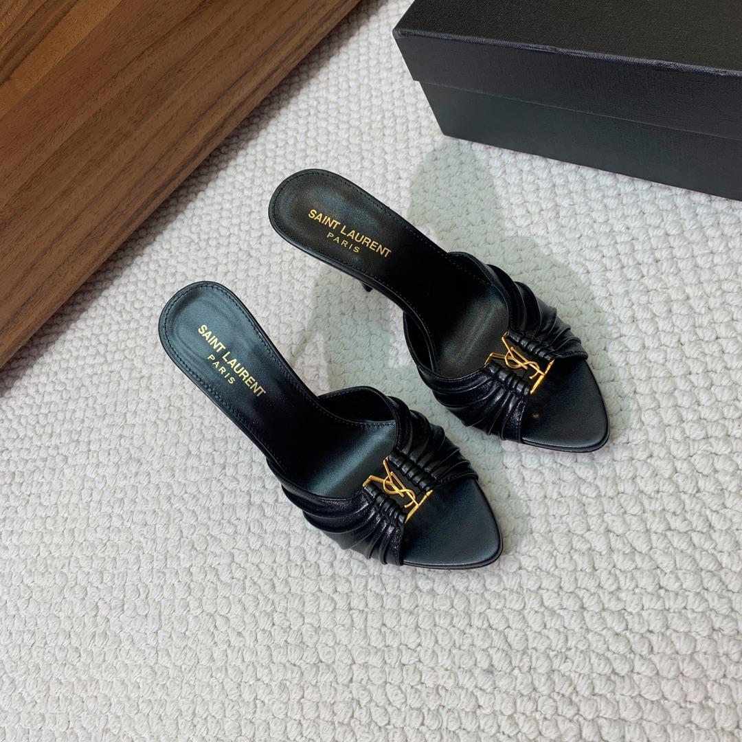 Saint Laurent Babylone Mules In Smooth Leather  - DopestKickz