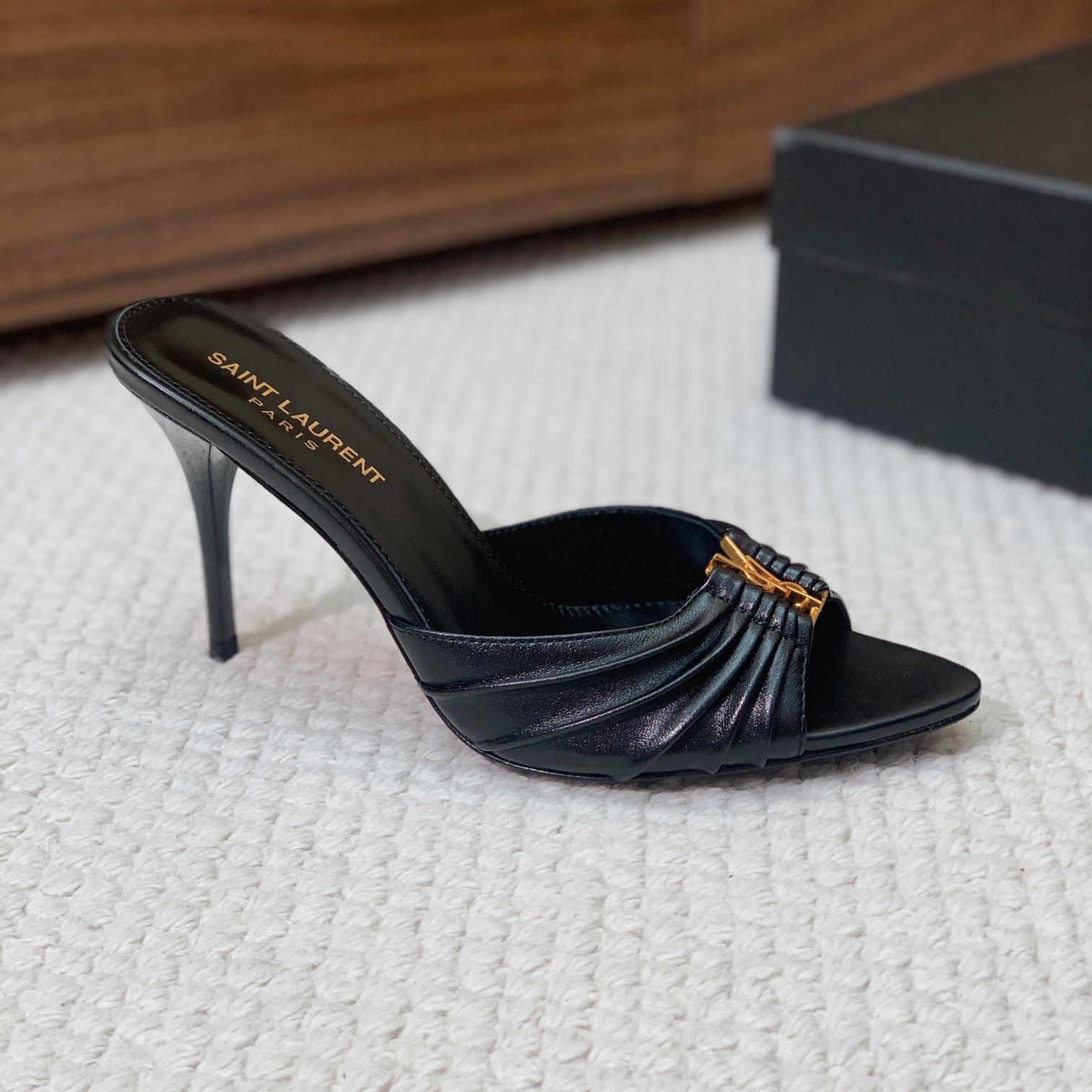 Saint Laurent Babylone Mules In Smooth Leather  - DopestKickz