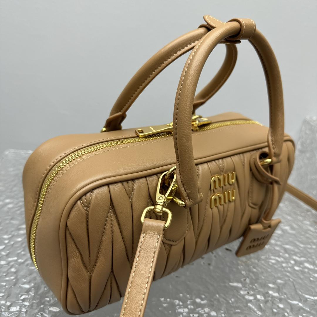 Miu Miu Arcadie Matelassé Nappa Leather Bag   27-12-9cm - DopestKickz