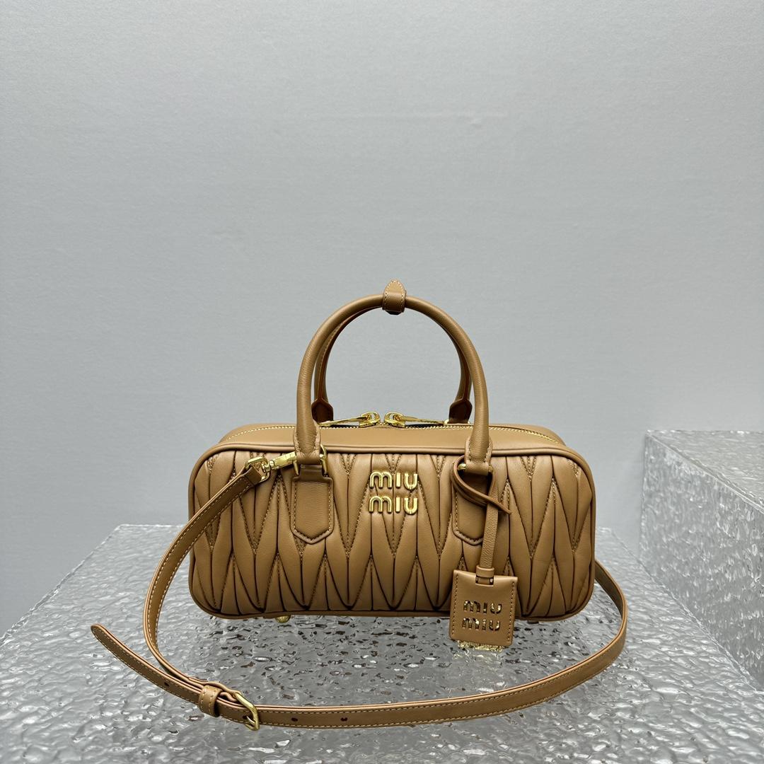 Miu Miu Arcadie Matelassé Nappa Leather Bag   27-12-9cm - DopestKickz