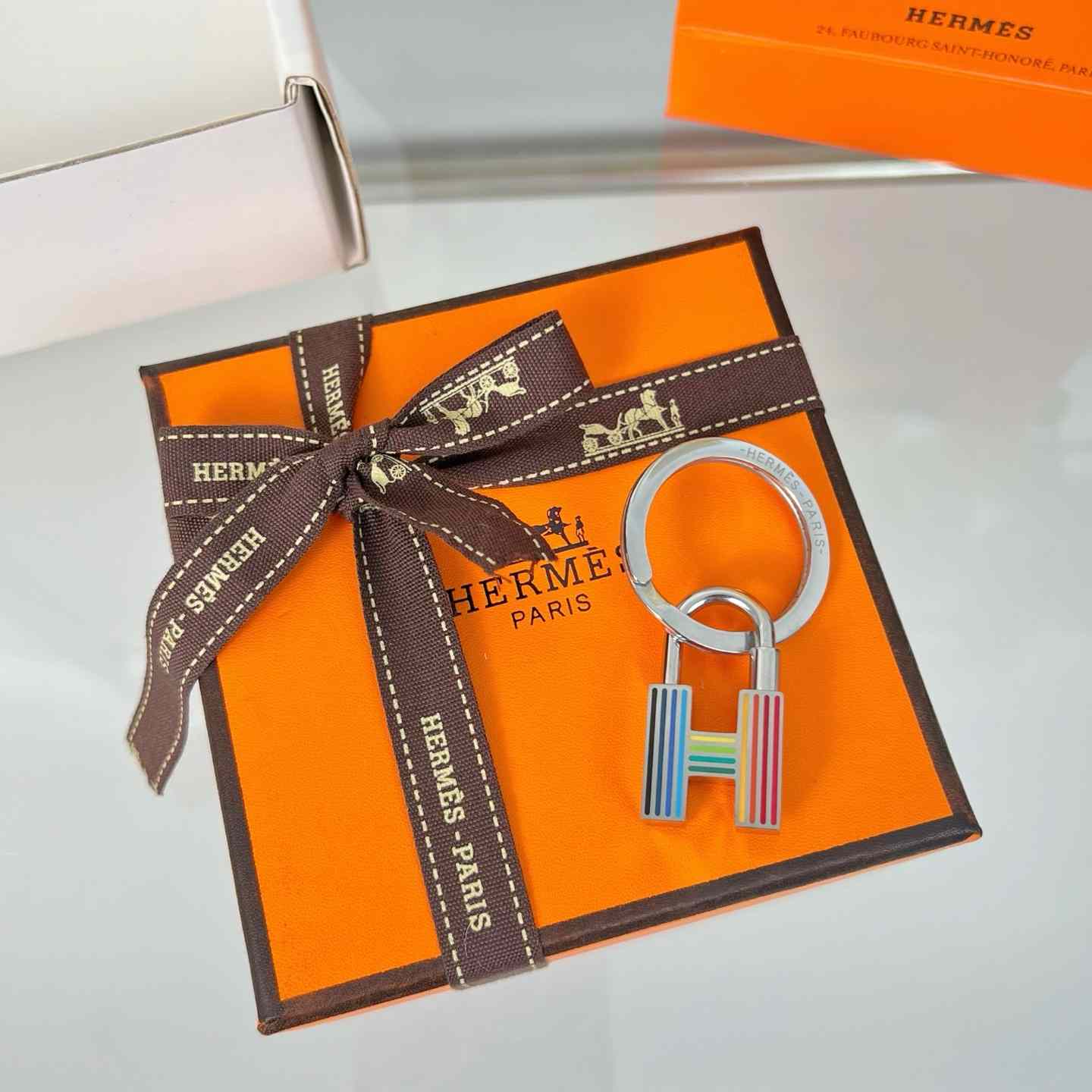 Hermes Cadenas Quizz Rainbow Key Ring - DopestKickz