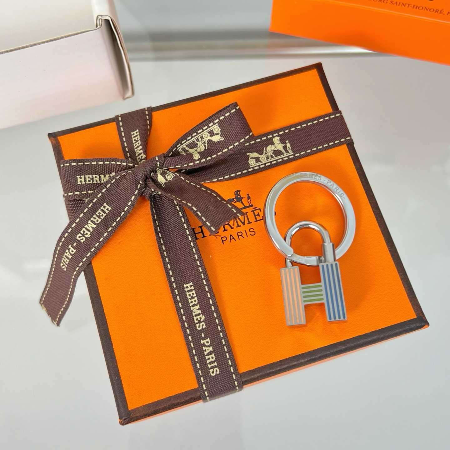 Hermes Cadenas Quizz Rainbow Key Ring - DopestKickz