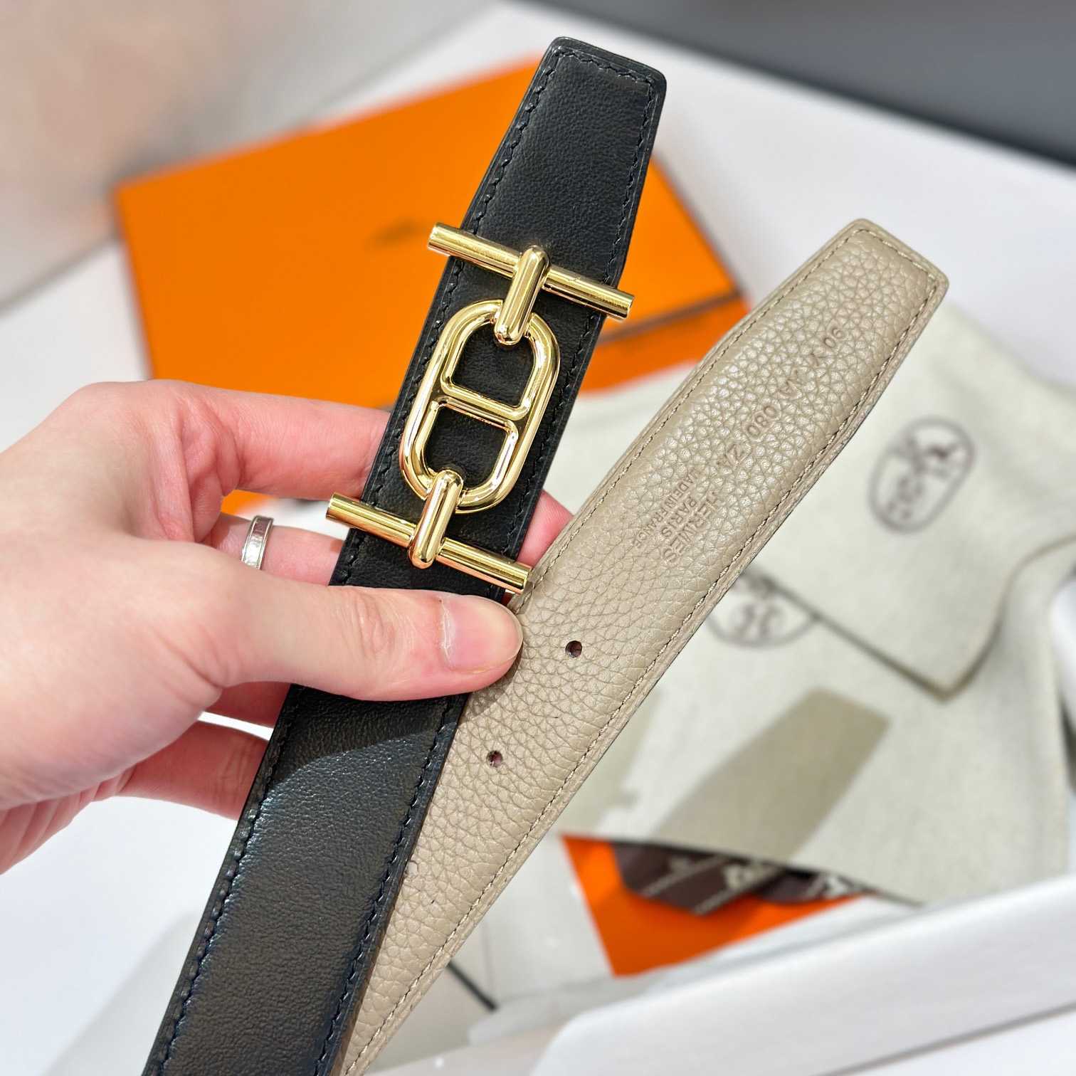 Hermes Ancre Buckle & Reversible Leather Strap 32mm - DopestKickz