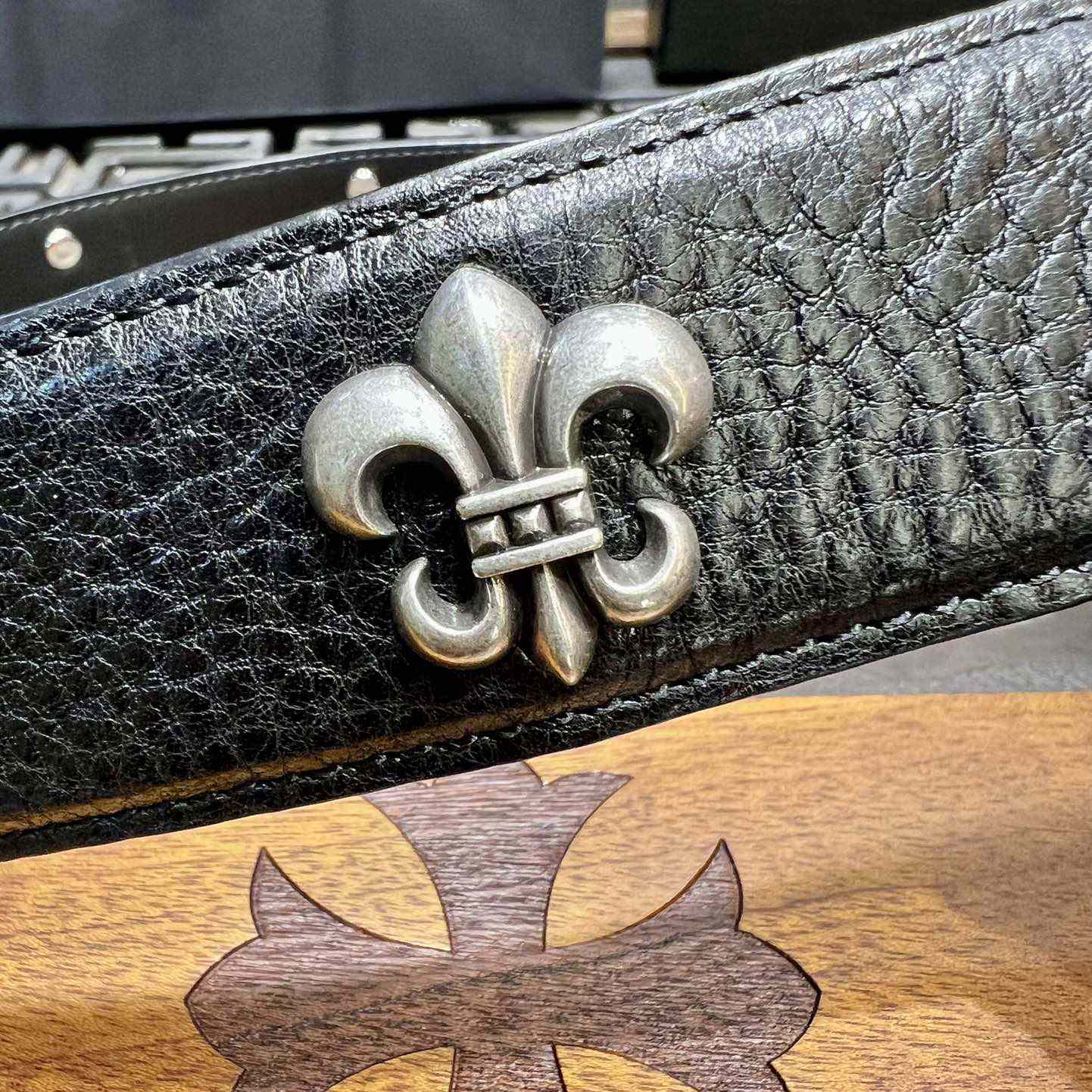 Chrome Hearts Retro Punk Rock Genuine Leather Belt   38MM - DopestKickz