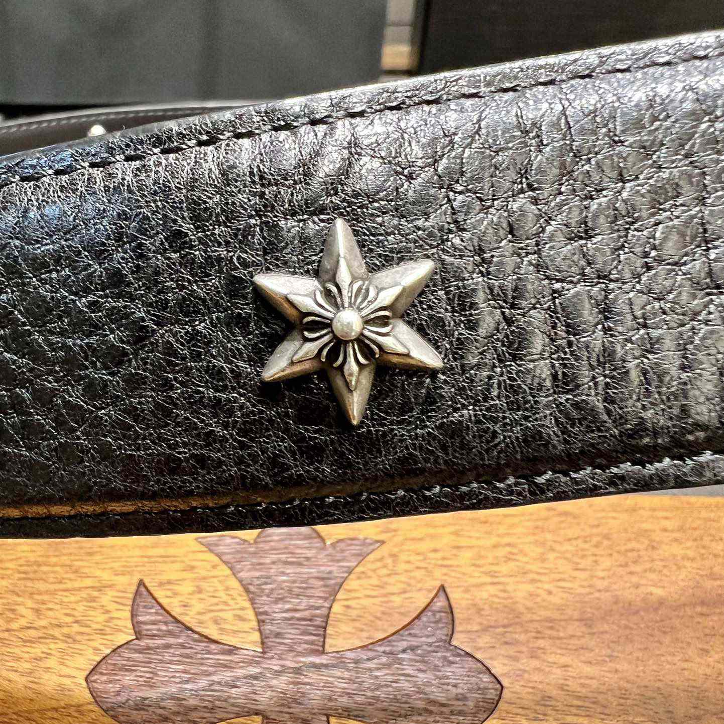 Chrome Hearts Retro Punk Rock Genuine Leather Belt   38MM - DopestKickz