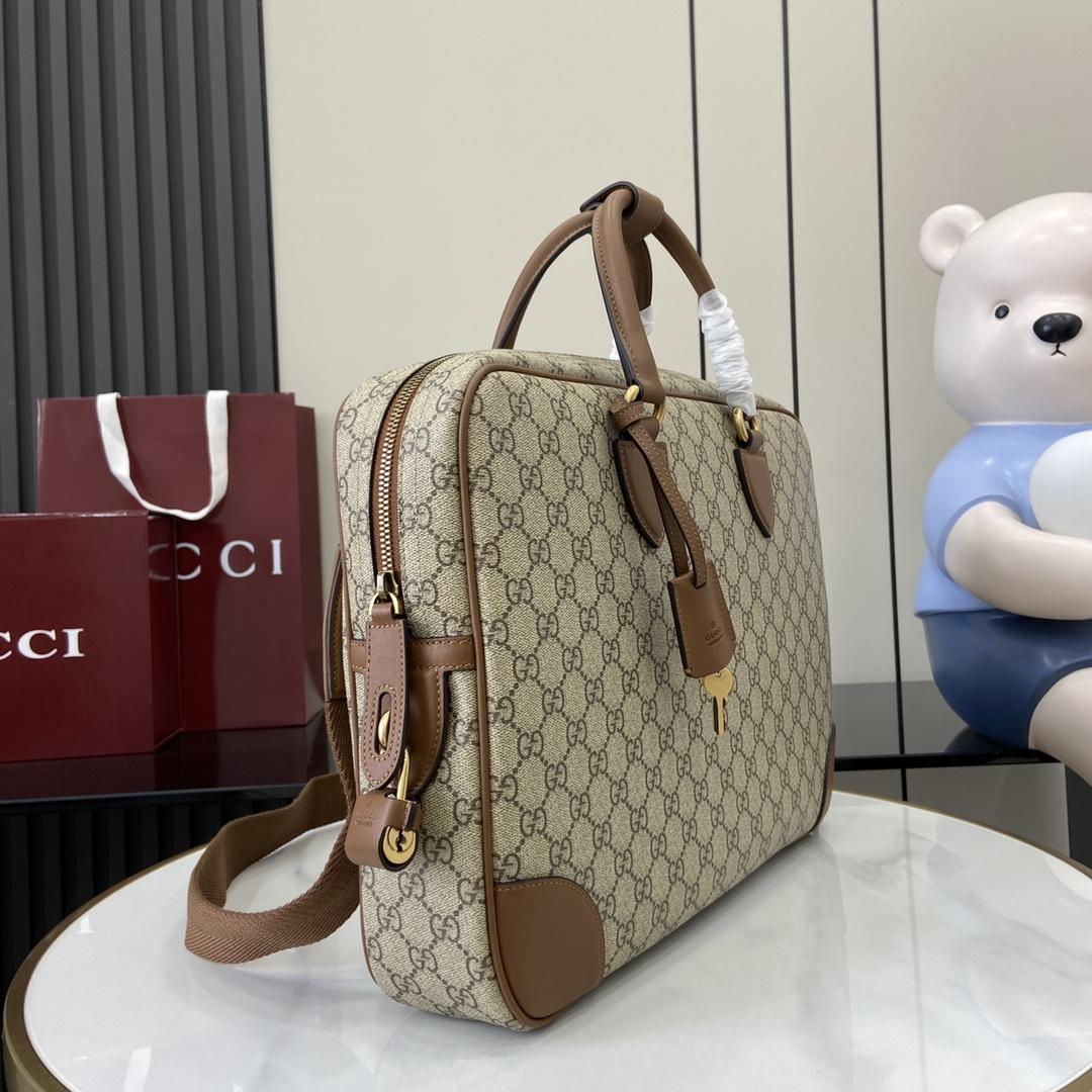 Gucci GG Emblem Medium Briefcase - DopestKickz