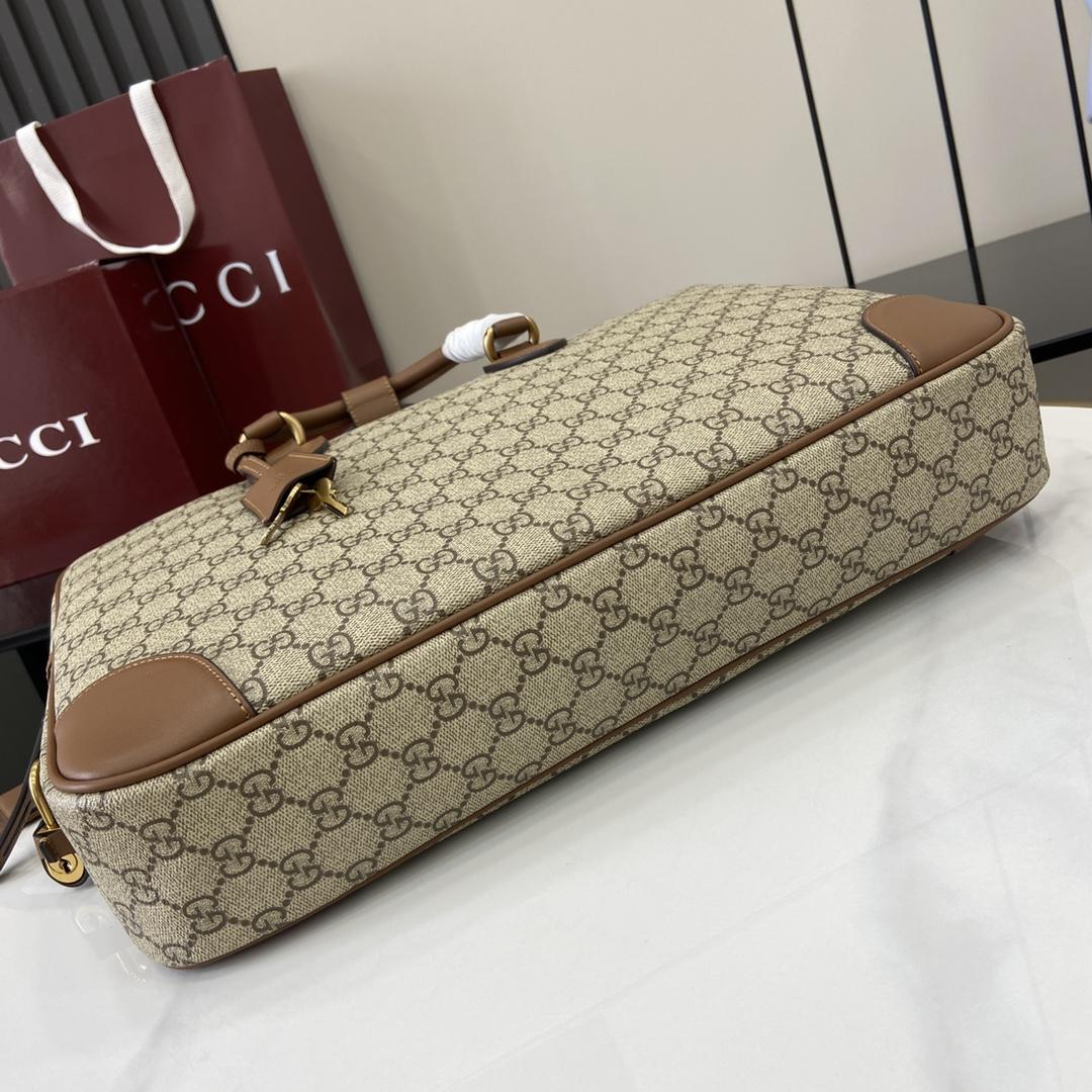 Gucci GG Emblem Medium Briefcase - DopestKickz