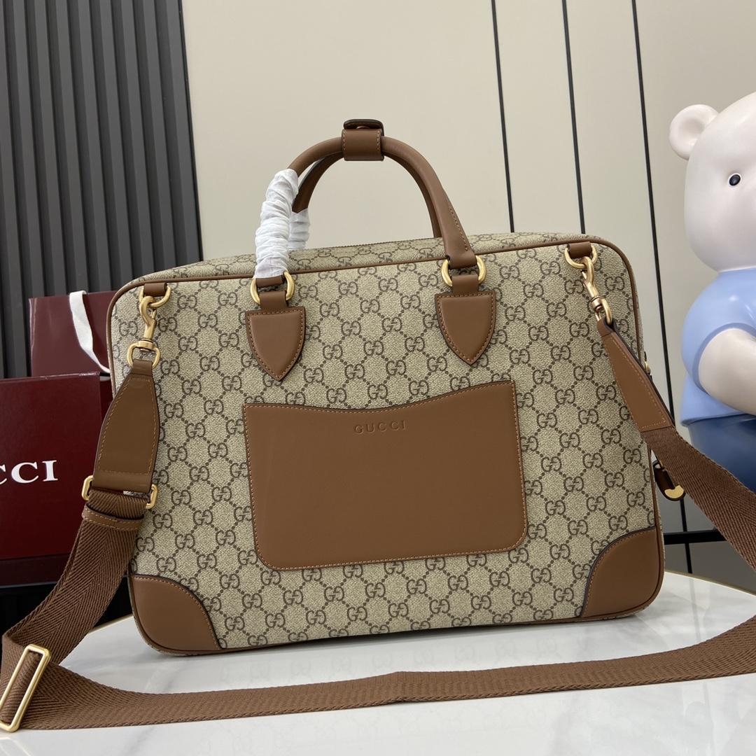 Gucci GG Emblem Medium Briefcase - DopestKickz