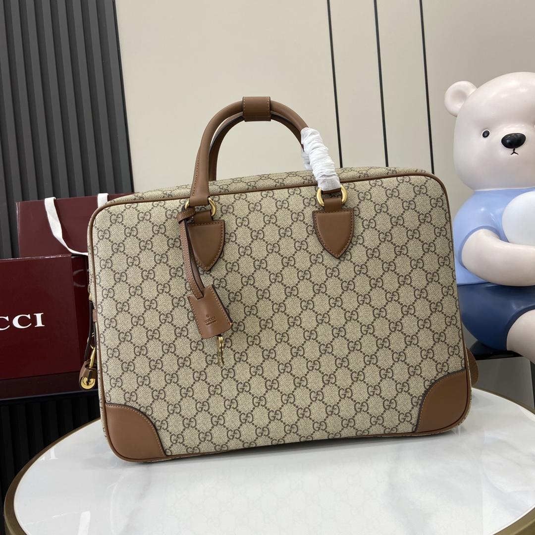 Gucci GG Emblem Medium Briefcase - DopestKickz