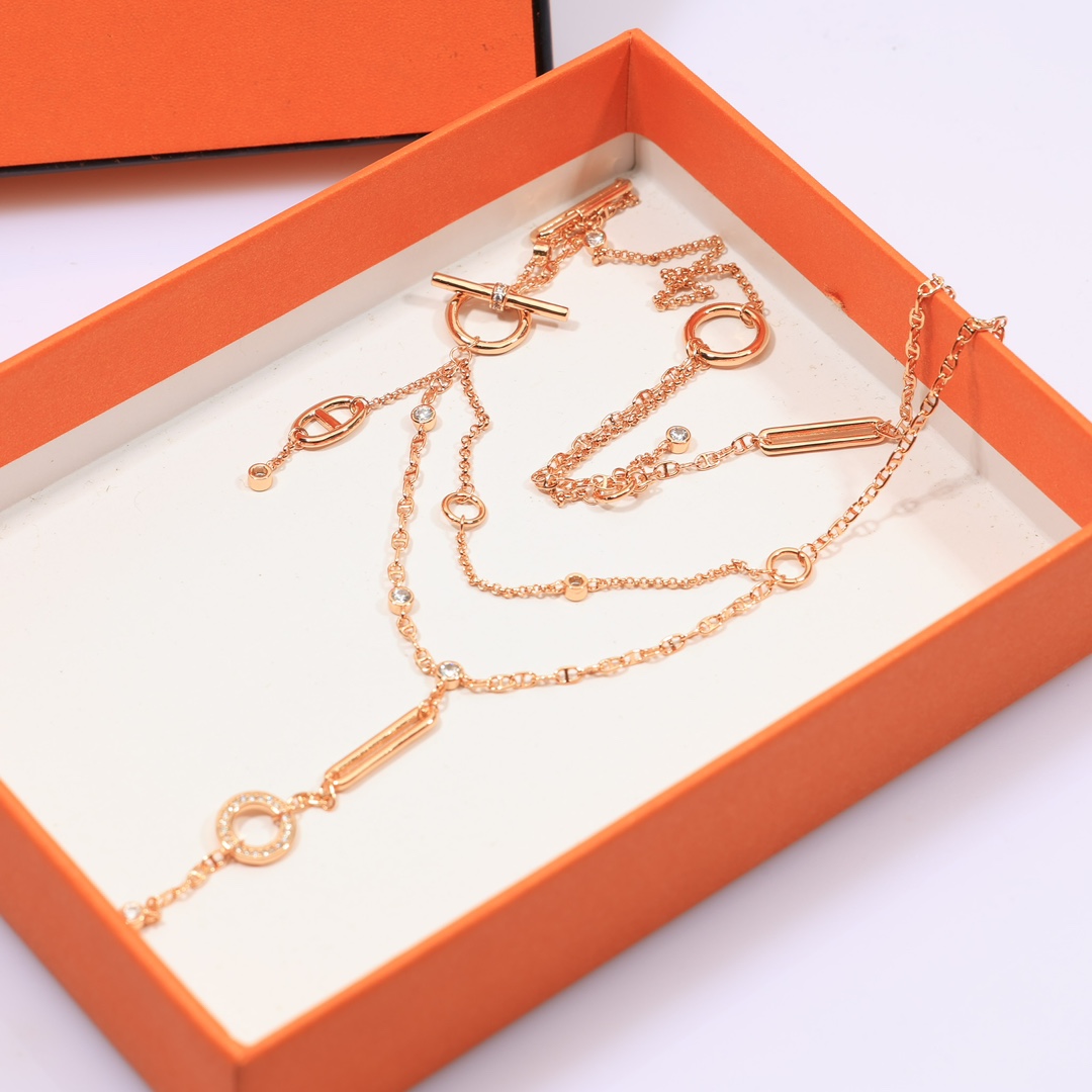 Hermes Chaine D'ancre Chaos Lariat Necklace - DopestKickz