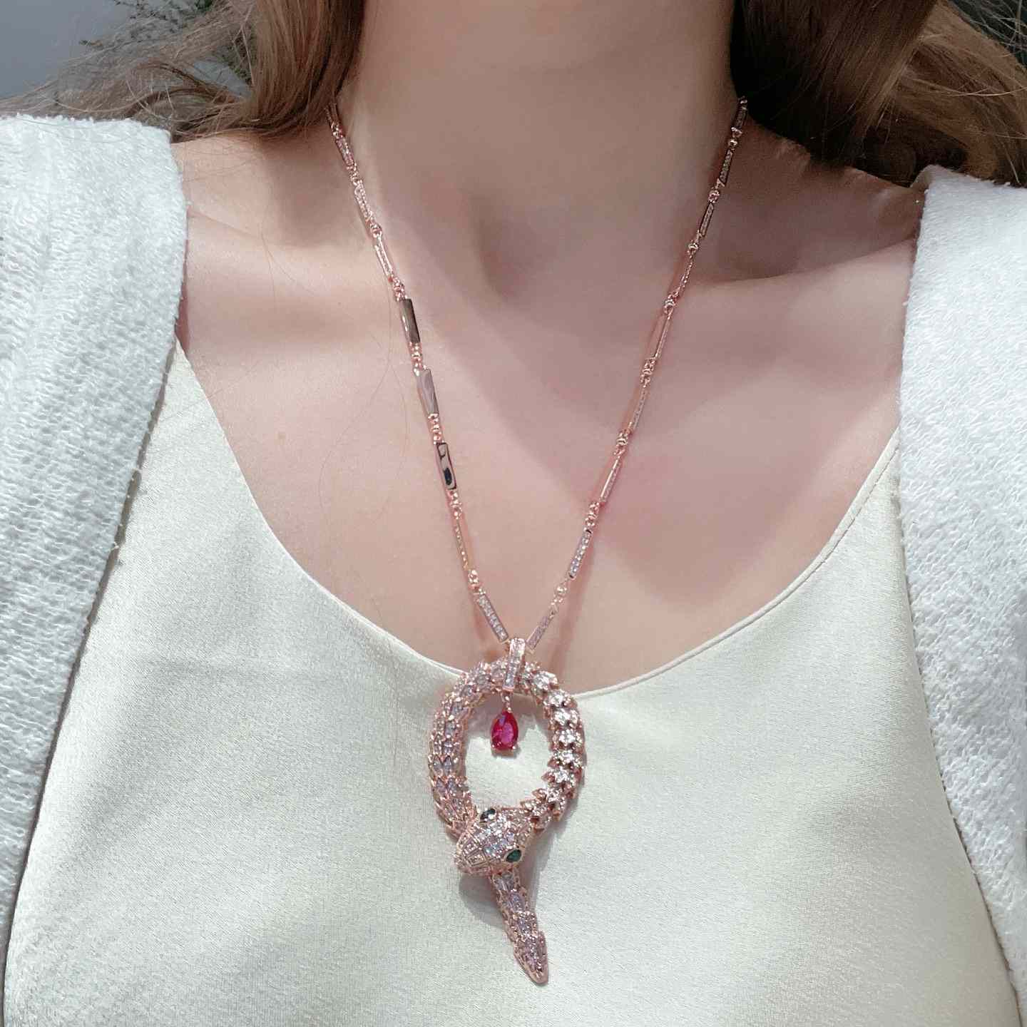 Bvlgari Diamond Snake Necklace - DopestKickz