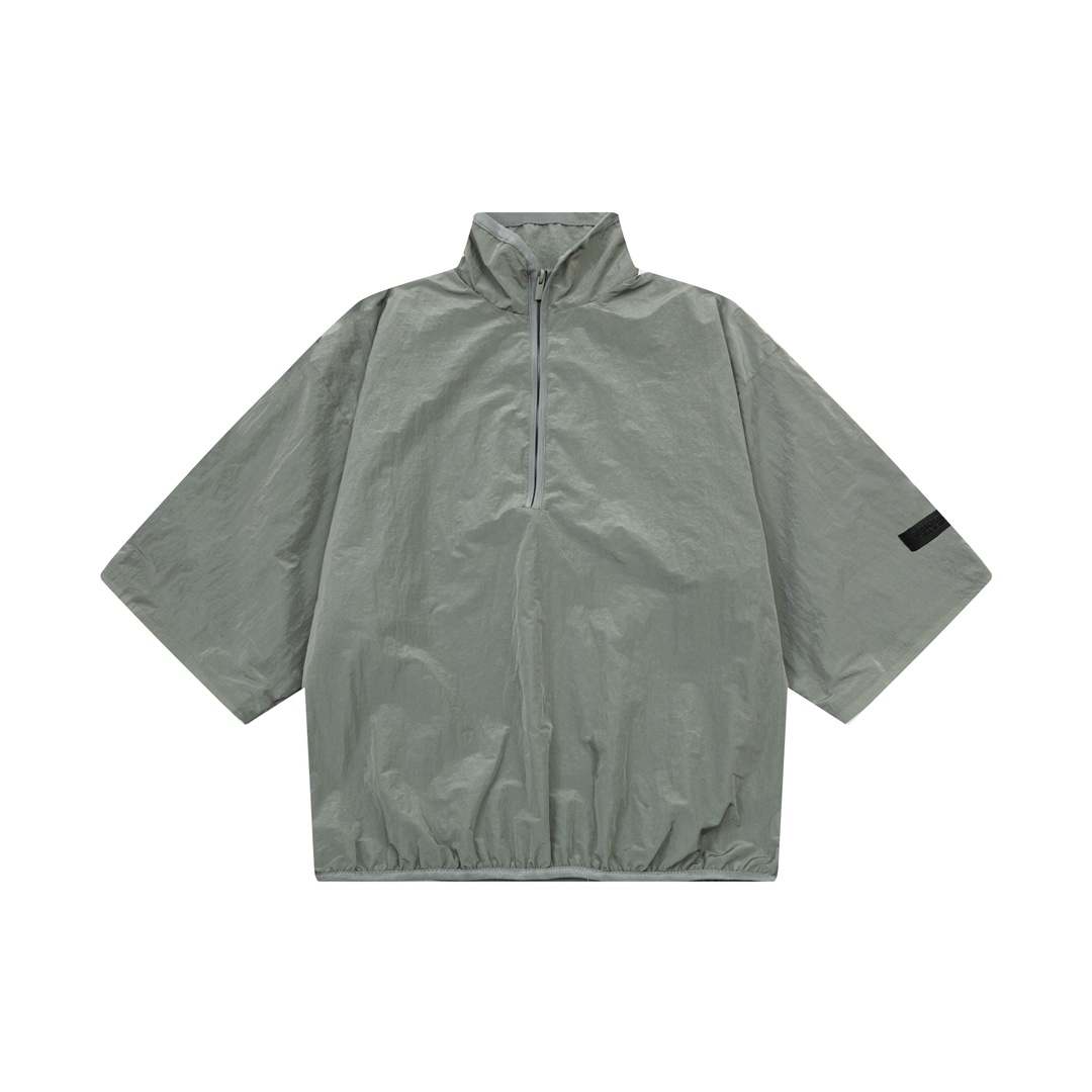 Fear of God Essentials Crinkle Nylon Half Zip Short-Sleeve Shirt - DopestKickz