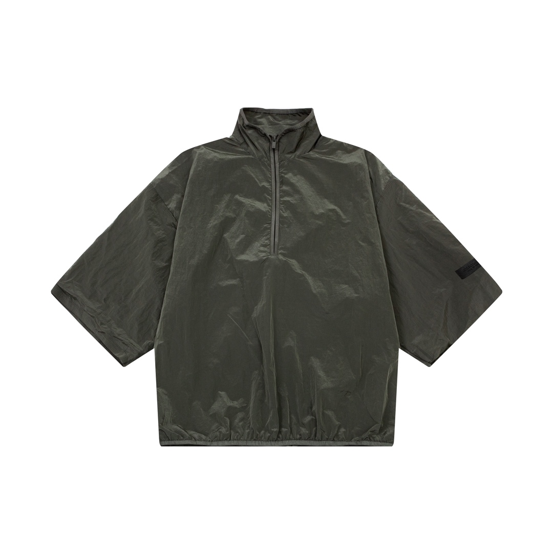 Fear of God Essentials Crinkle Nylon Half Zip Short-Sleeve Shirt - DopestKickz