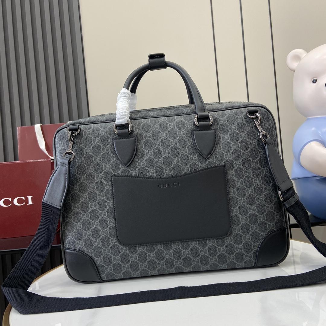 Gucci GG Emblem Medium Briefcase - DopestKickz
