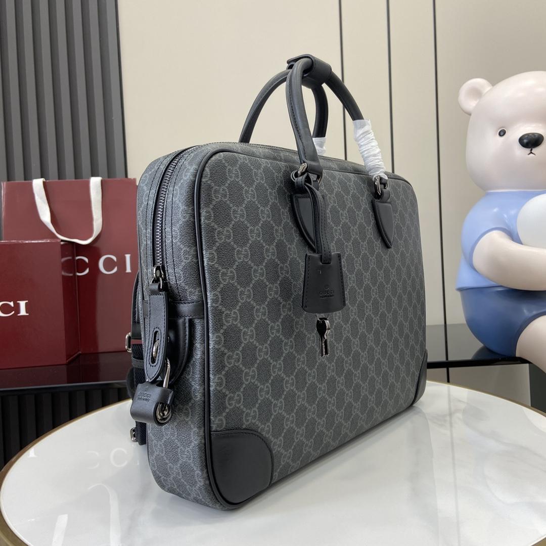 Gucci GG Emblem Medium Briefcase - DopestKickz