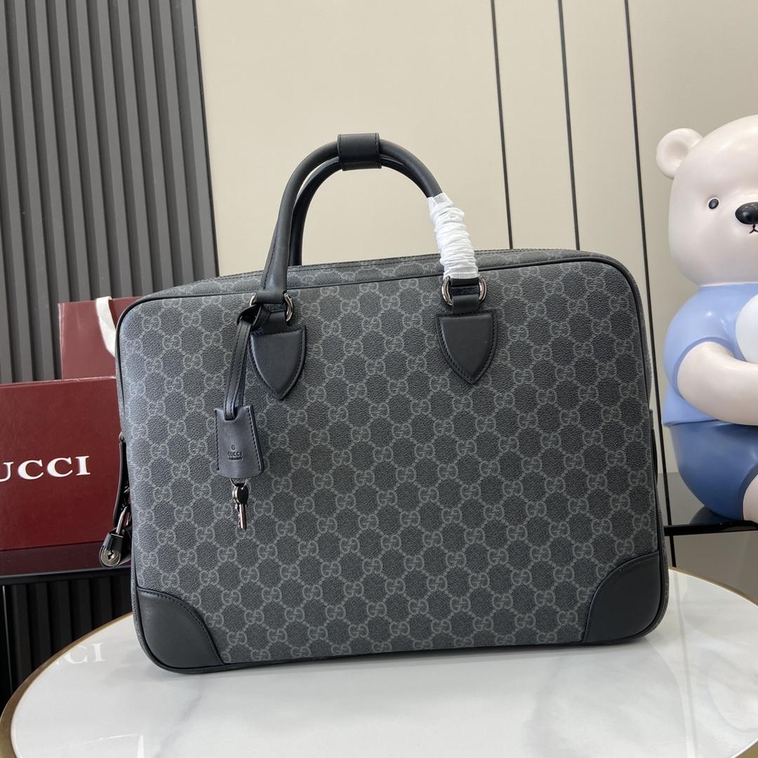 Gucci GG Emblem Medium Briefcase - DopestKickz