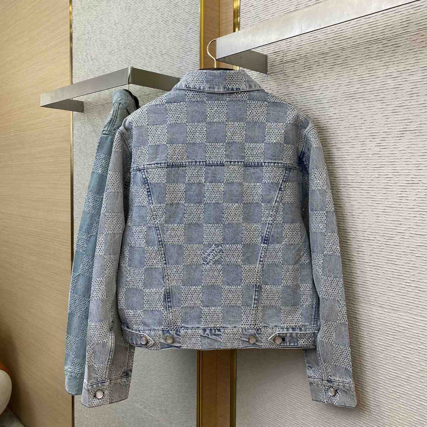 Louis Vuitton Damier Denim Jacket With Crystal - DopestKickz