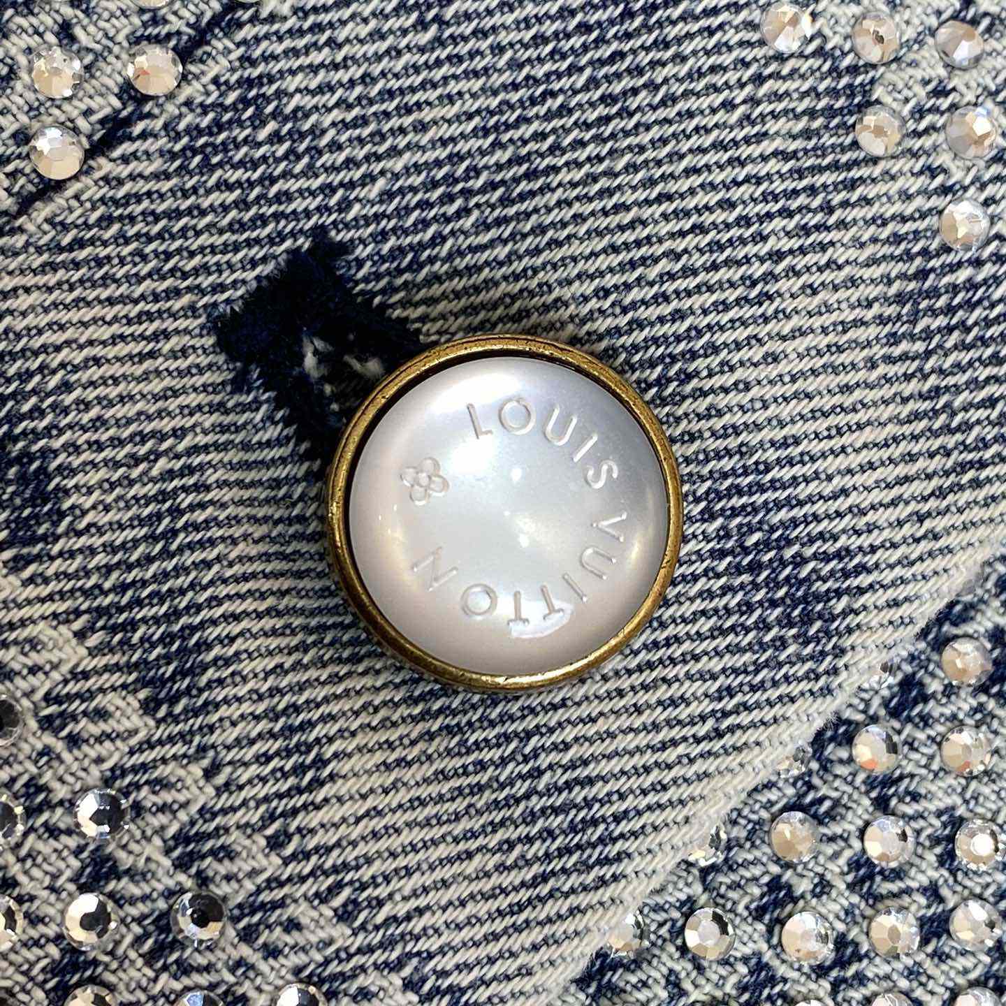 Louis Vuitton Damier Denim Jacket With Crystal - DopestKickz