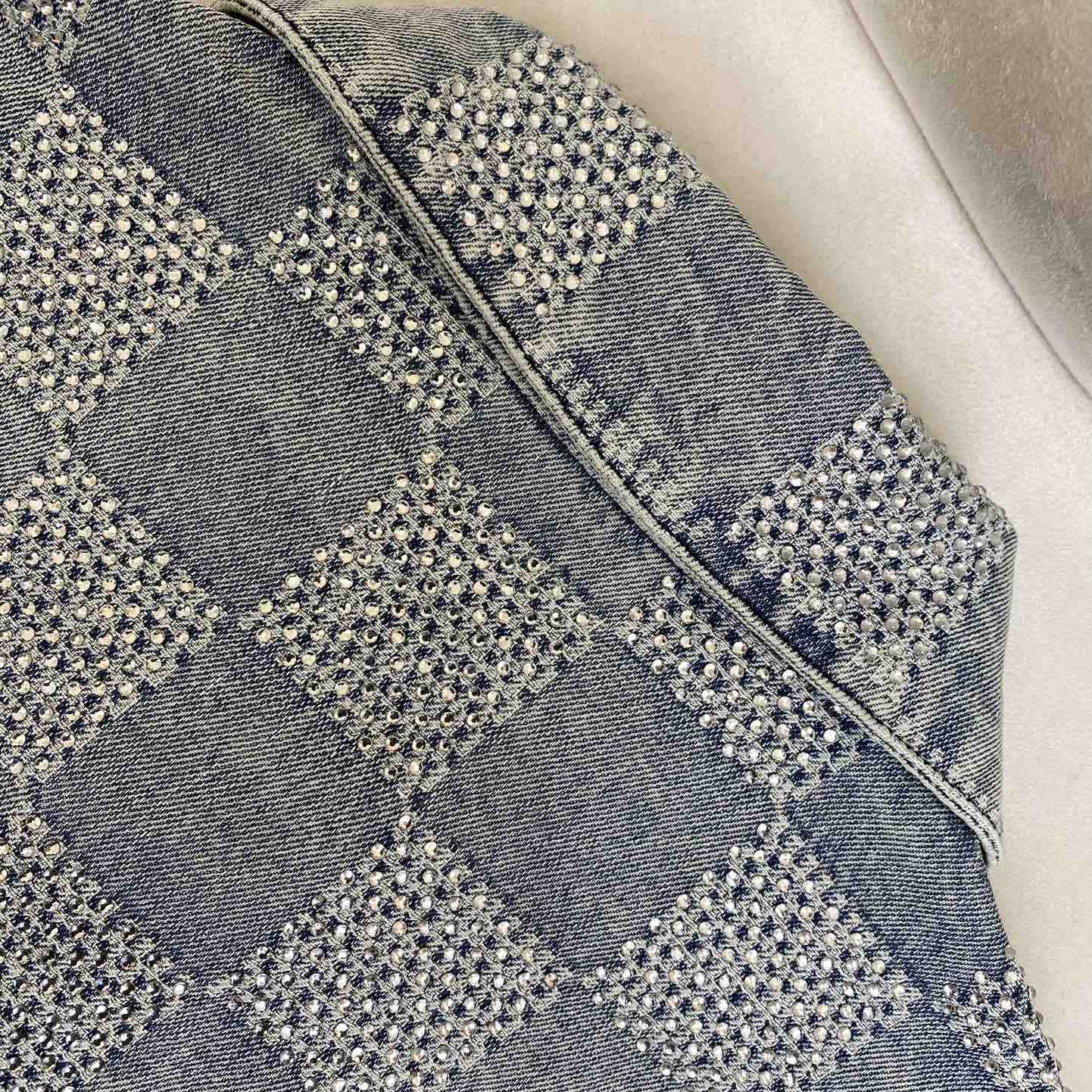 Louis Vuitton Damier Denim Jacket With Crystal - DopestKickz