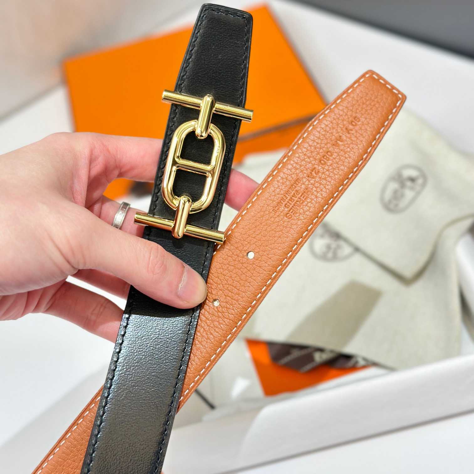 Hermes Ancre Buckle & Reversible Leather Strap 32mm - DopestKickz
