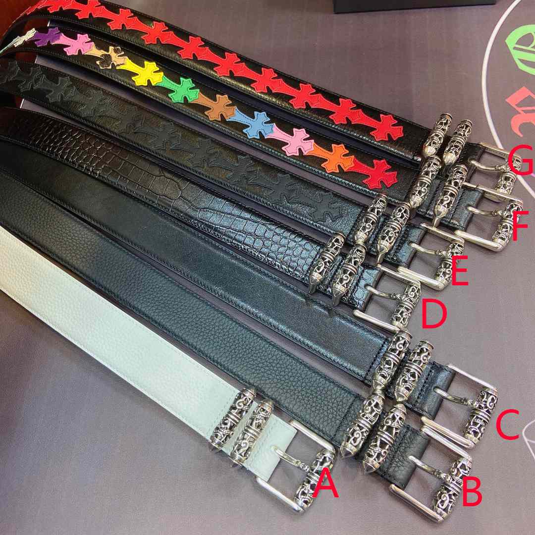 Chrome Hearts Leather Belt   38MM - DopestKickz