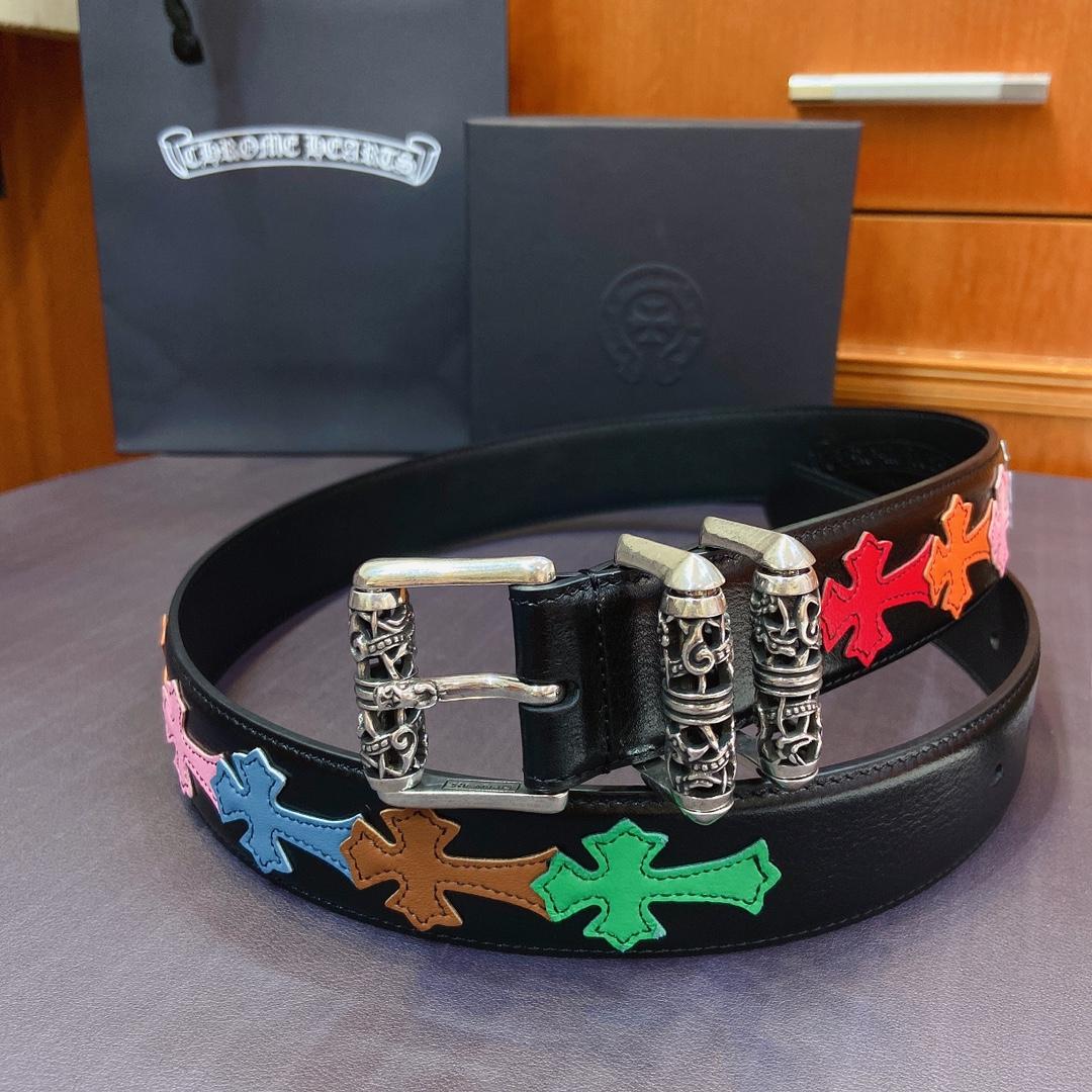 Chrome Hearts Leather Belt   38MM - DopestKickz