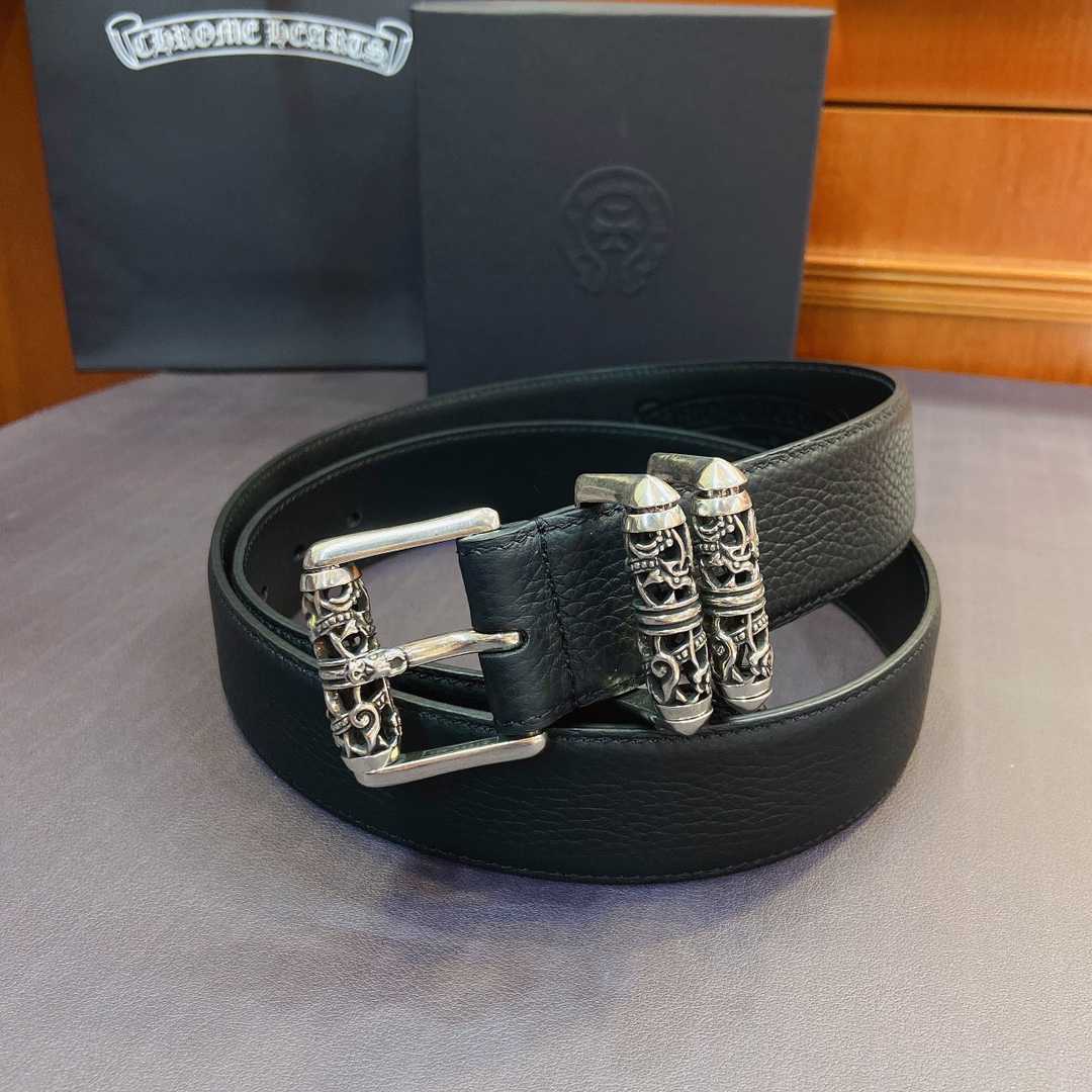 Chrome Hearts Leather Belt   38MM - DopestKickz