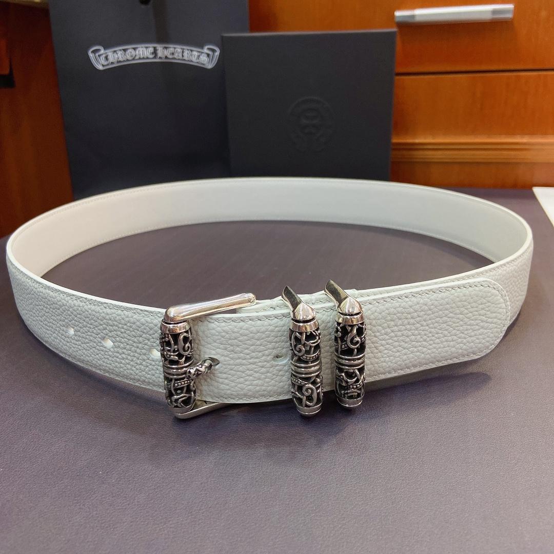 Chrome Hearts Leather Belt   38MM - DopestKickz