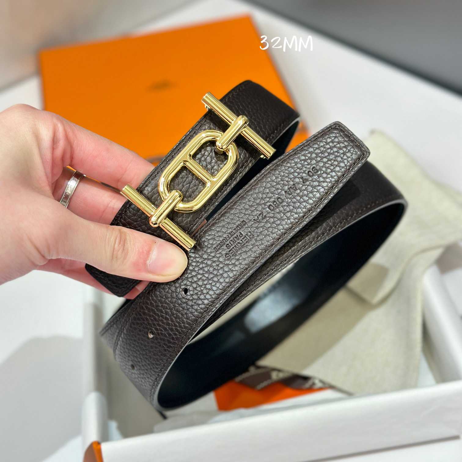 Hermes Ancre Buckle & Reversible Leather Strap 32mm - DopestKickz