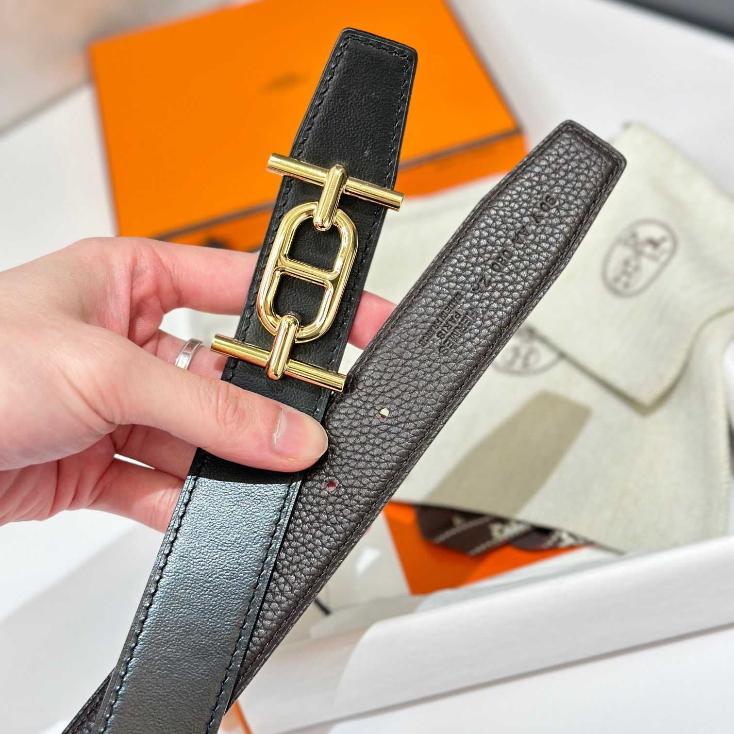 Hermes Ancre Buckle & Reversible Leather Strap 32mm - DopestKickz