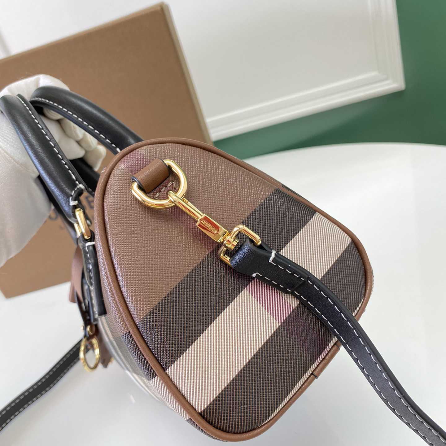 Burberry Mini Check Bowling Bag - DopestKickz