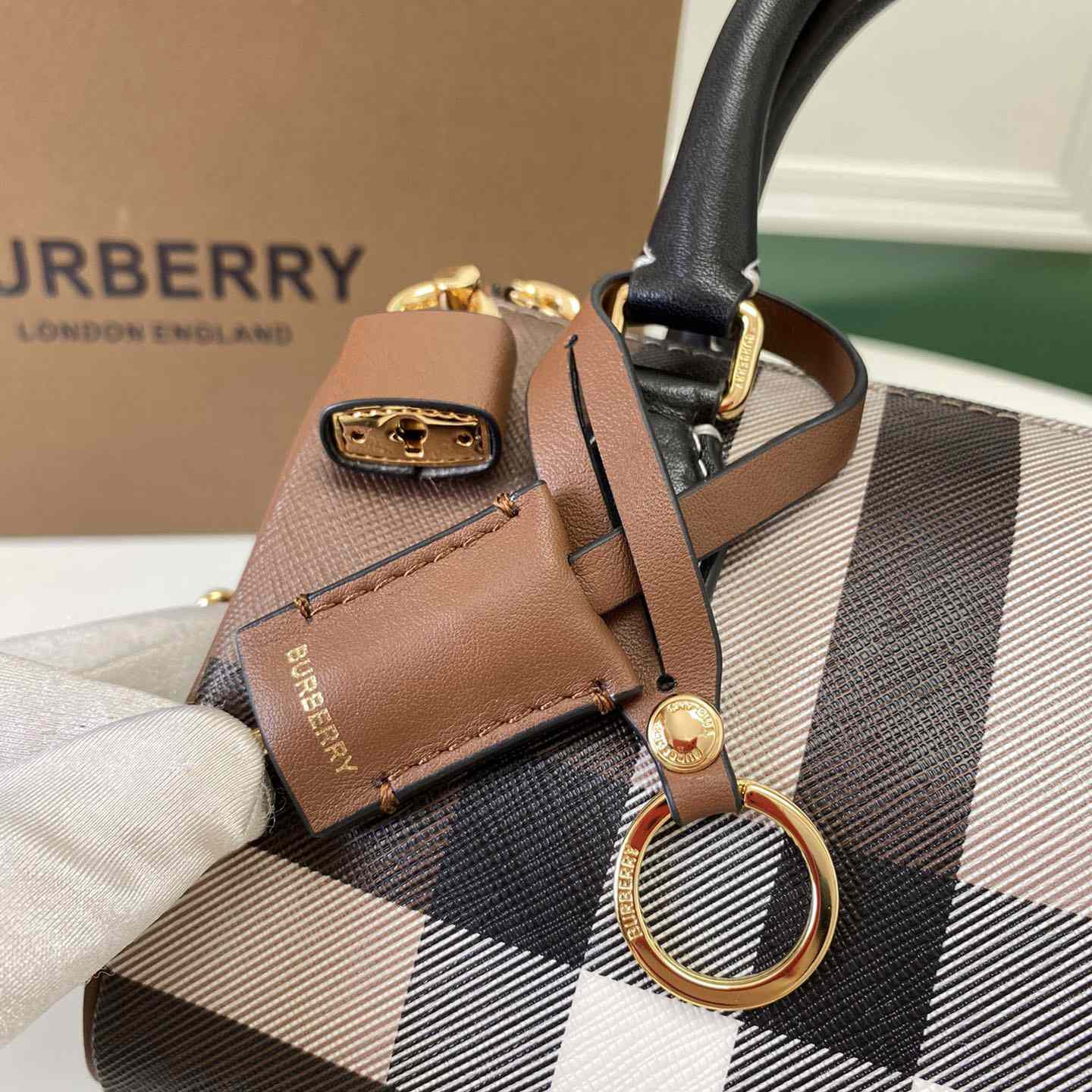 Burberry Mini Check Bowling Bag - DopestKickz