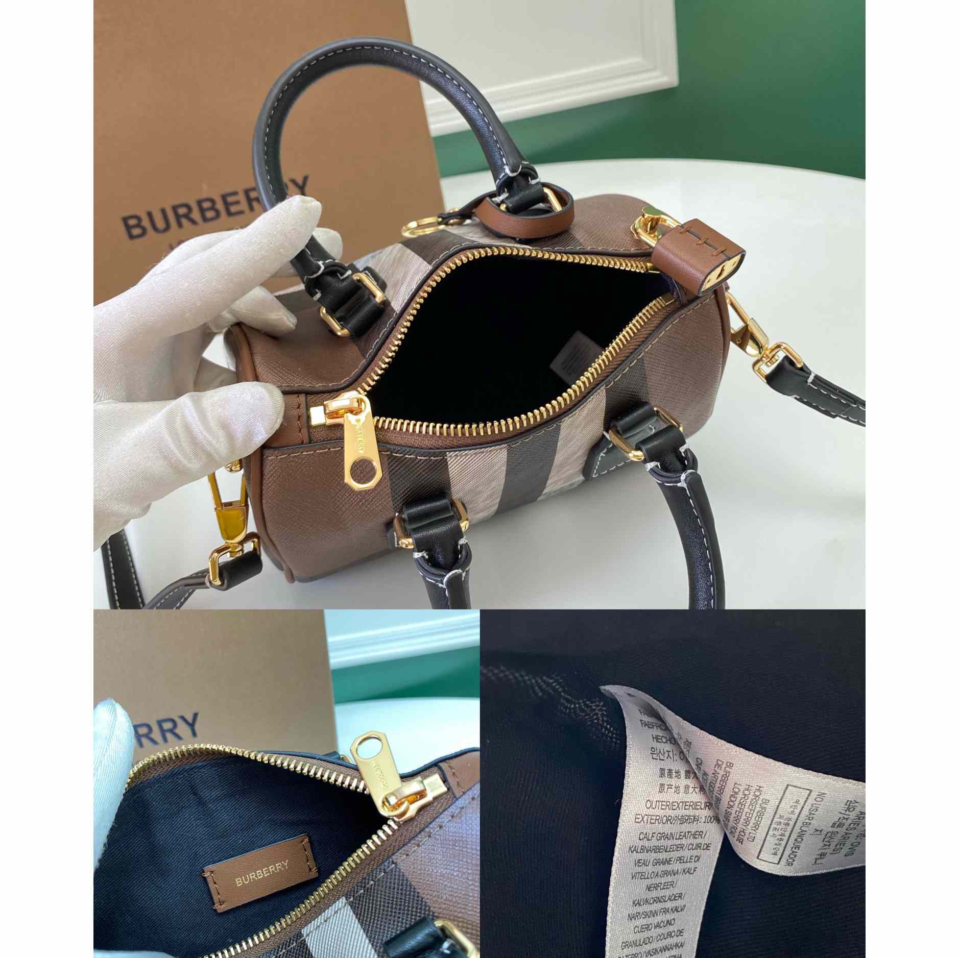 Burberry Mini Check Bowling Bag - DopestKickz