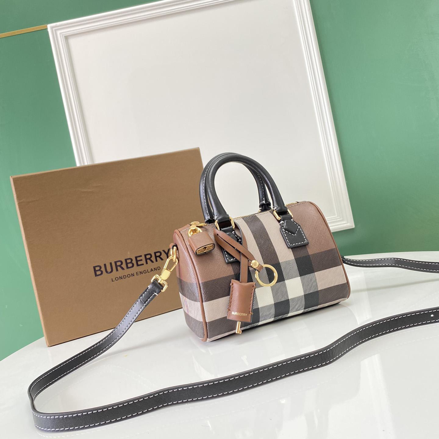 Burberry Mini Check Bowling Bag - DopestKickz