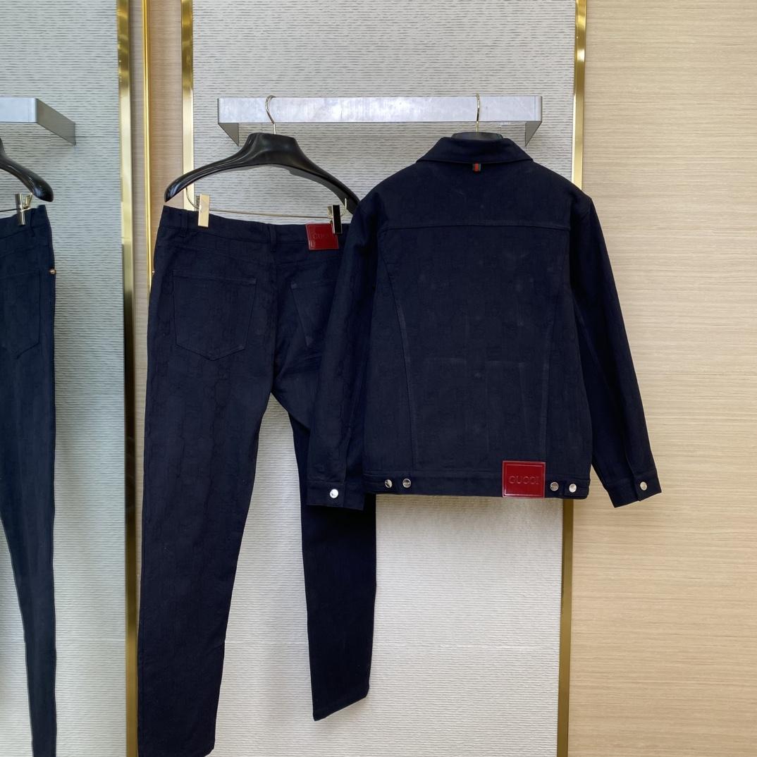 Gucci GG Denim Jacquard Jacket And Jeans - DopestKickz