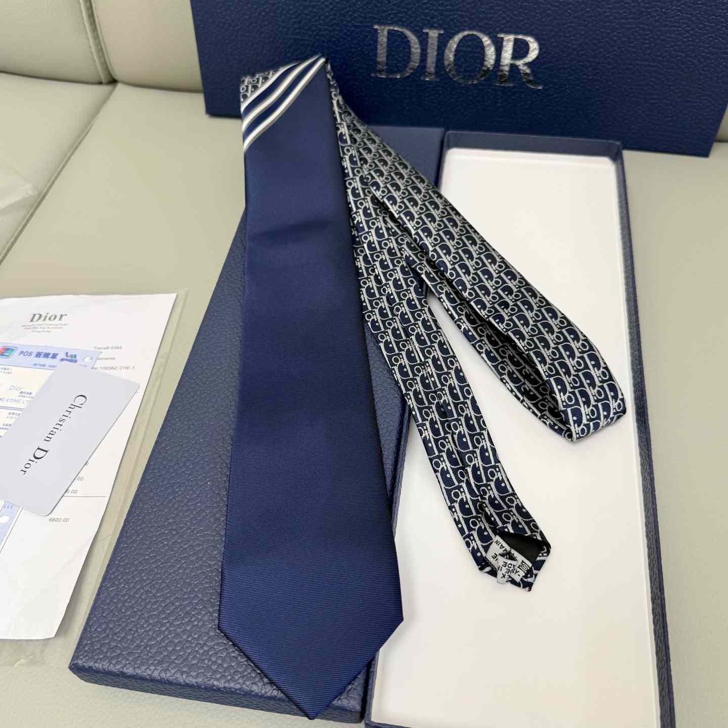 Dior Striped Dior Oblique Tie - DopestKickz