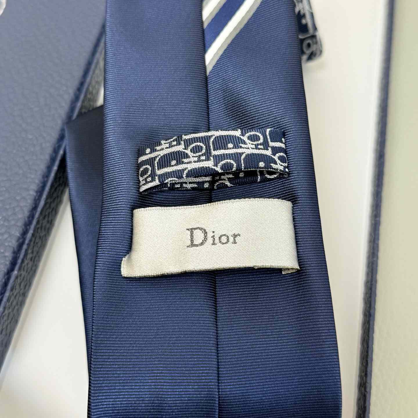 Dior Striped Dior Oblique Tie - DopestKickz